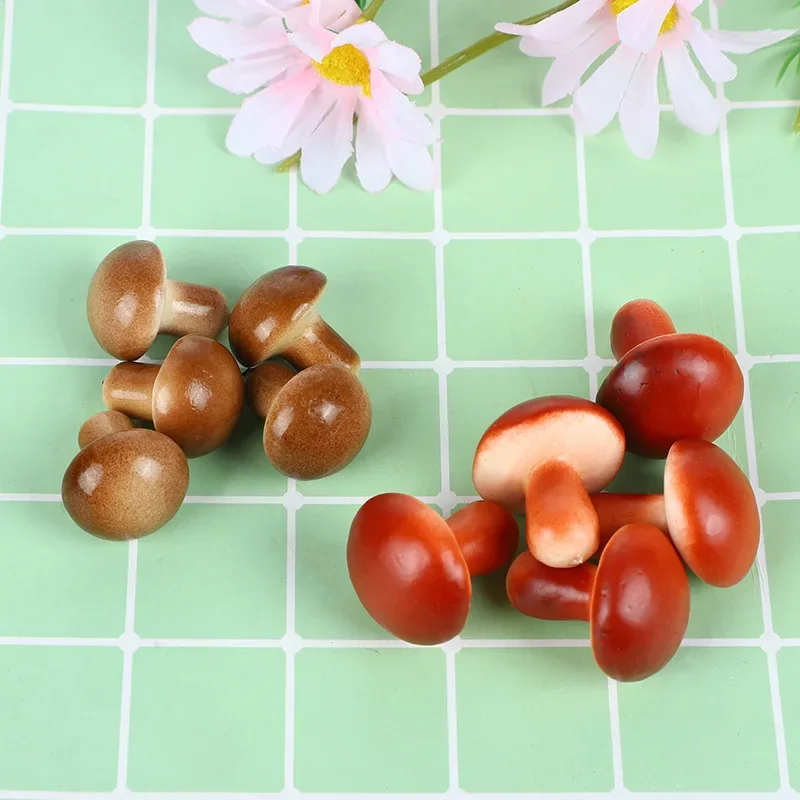 10Pcs Tiny Fake Mushroom Mini Mushrooms Miniature Figurines for Micro Garden Landscape Terrarium Crafts Dollhouse Decoration