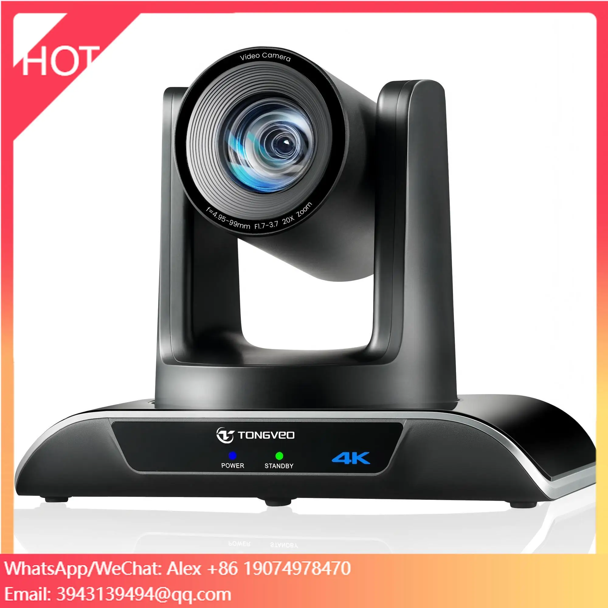 

Конференц-камера с 20-кратным оптическим зумом, USB, HDMI, 4K, AI-отслеживанием, PoE, для прямых трансляций, PTZ-камера с опциональным NDI