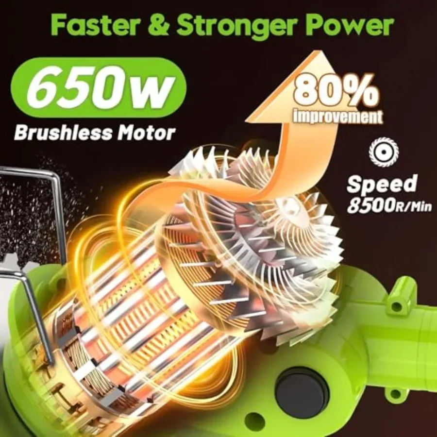 เครื่องตัดหญ้าไฟฟ้าขนาด 6 นิ้ว พร้อมล้อ เครื่องตัดหญ้าไฟฟ้าน้ำหนักเบา กำลังไฟ 650 วัตต์ ความเร็วสูง 8500 รอบต่อนาที แบตเตอรี่ 4000 มิลลิแอมป์