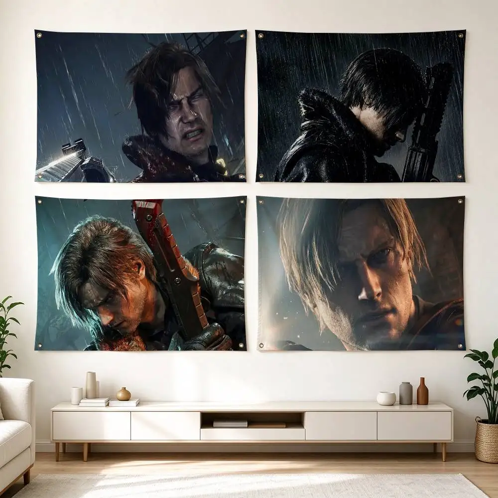 L-Leon Resident Evil Requiem Game  Flags for Bedrooms Home Decor Items Outdoor Decors Garage Decoration Flaga