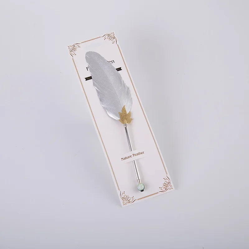 

16PCS European Style Retro Feather Pen With Hairy For Office Christmas Gifts Office Accessories Korean Stationery Gel Pens