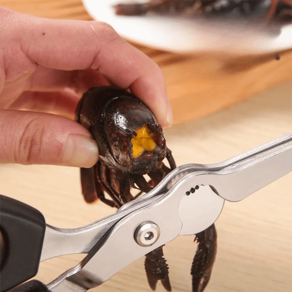 Stainless Steel Crayfish Scissor Non-slip Handle Professional Shrimp Peeler Labor-saving Shrimp Back Cutter Seafood Market