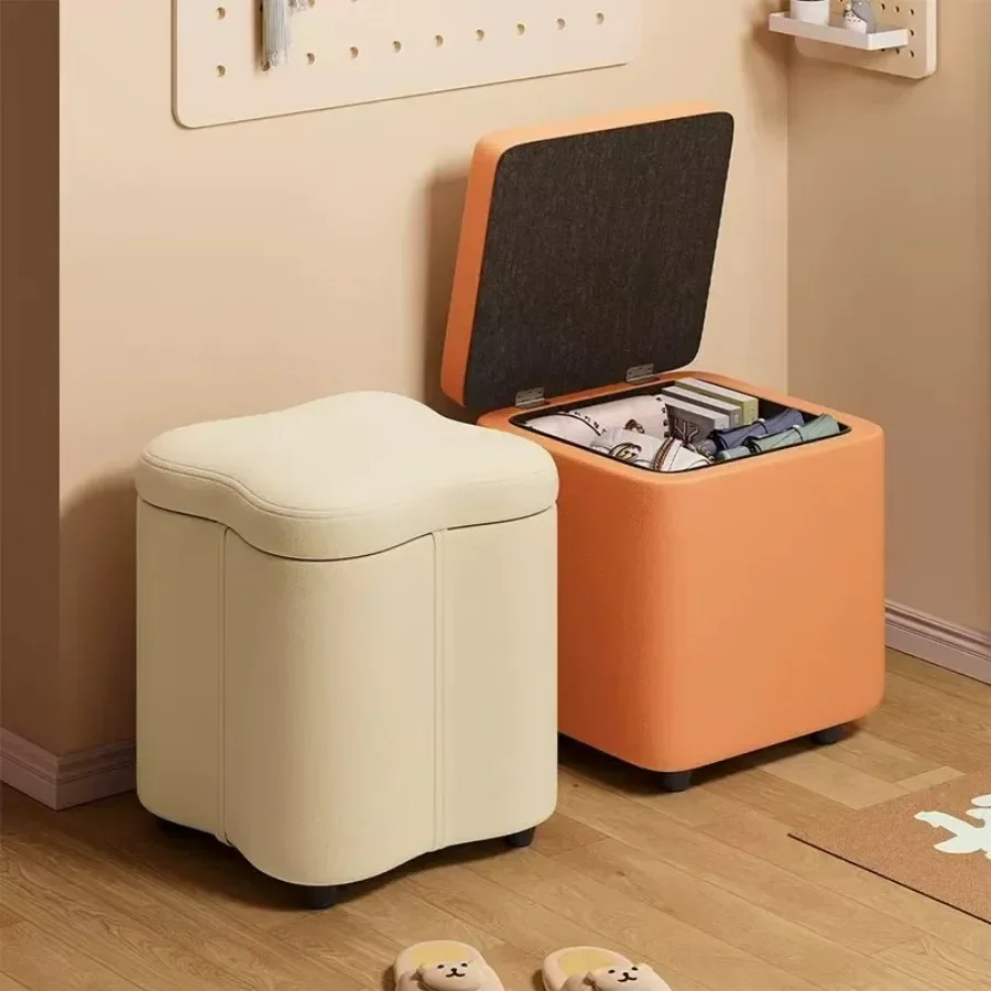 Dressing Stools Armless Leatherwear Entryway Chairs Carrying Storage Stools Makeup Room Footrest Vanity Stool for Living Room