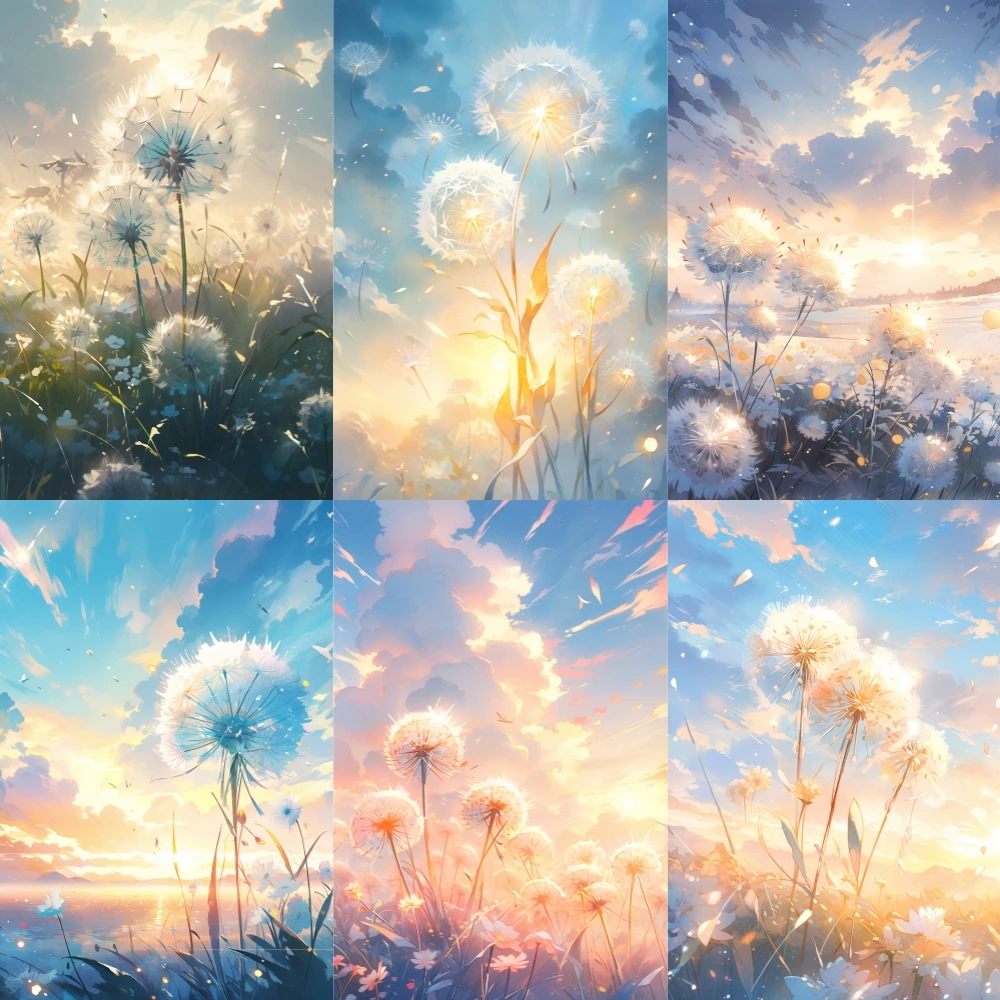 5D Flowers Art Diamond Painting Dandelion Dreamy Shining Full Rhinestone Mosaic Embroidery Cross Stitch Kit Home Decor Gift 보석십자