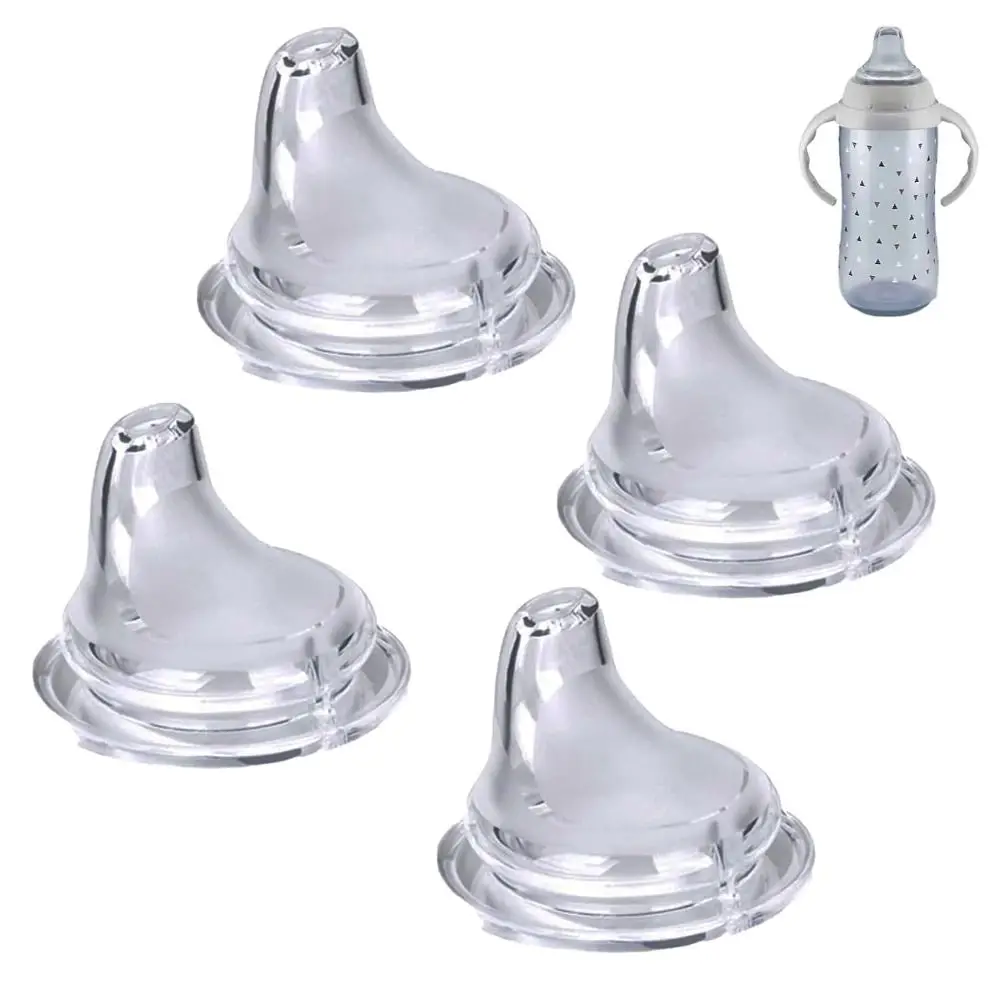 

4 Packs Food Grade Silicone Learner Cup Spout Soft Texture BPA-Free Sippy Cups Spout for NUK Learner Cup & Active Cup