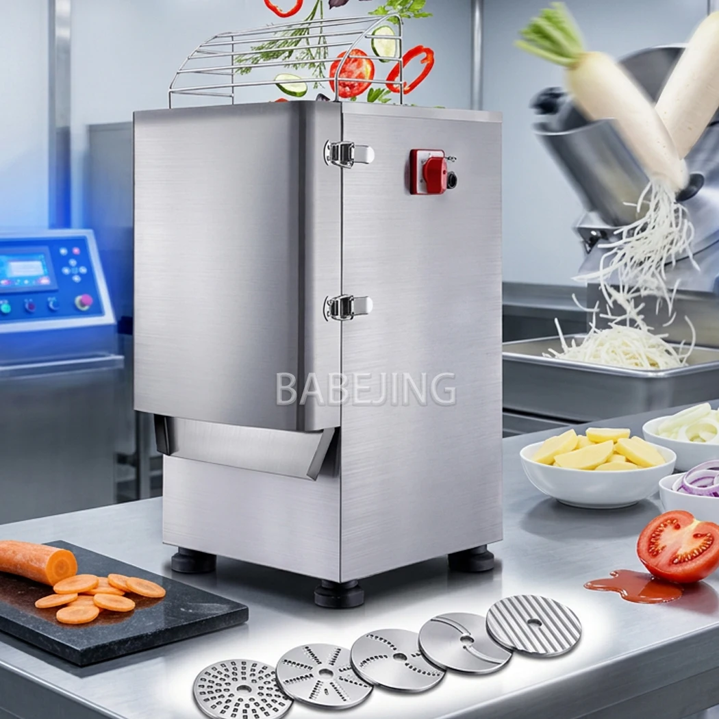 Commercial Food Shredder Automatic Veg Slicer,3.5‑6mm shredding thickness,for Small Food Workshop Application