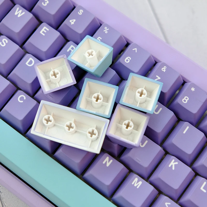 129 Tombol Magnolia Keycaps Pewarna Sublimasi Profil Ceri Mekanik Keyboard PBT Keycaps dengan 1, 75u 2U Shift untuk MX Switch