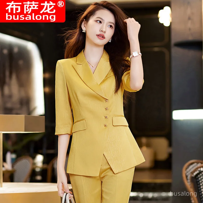 2023 Spring and Summer New Half Sleeve Fashion Women's Wear Women's Business Wear Small Suit Jacket Business Formal Wear Overall