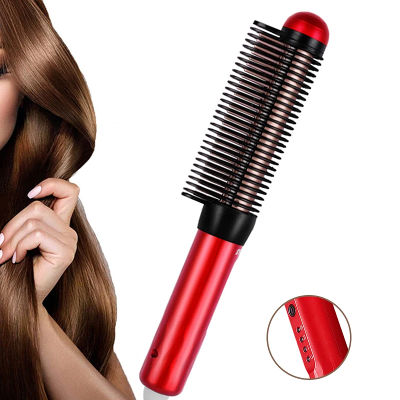

Professional Hair Comb Brush Beard Straightener Multifunctional Hair Straightening Hot Comb Curler Fast Heating Styling Tools