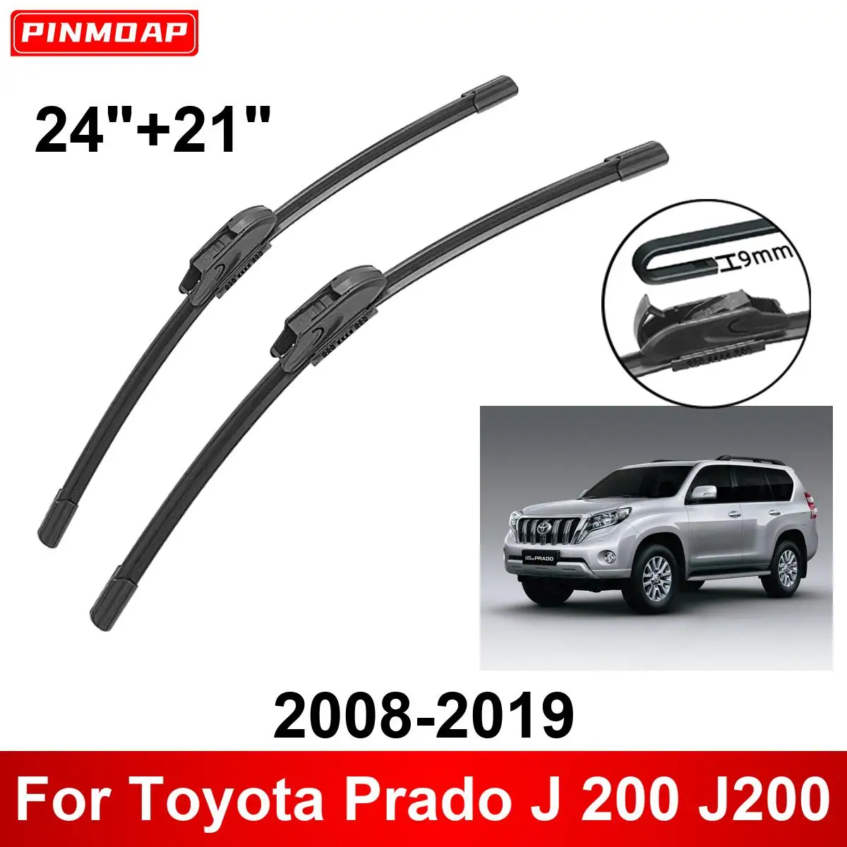 

Автомобильный стеклоочиститель для Toyota Prado J 200 J200 2008-2019 24 дюйма + 21 дюйм, передние и задние стеклоочистители, щетки, аксессуары для резки 2017 2018 2019