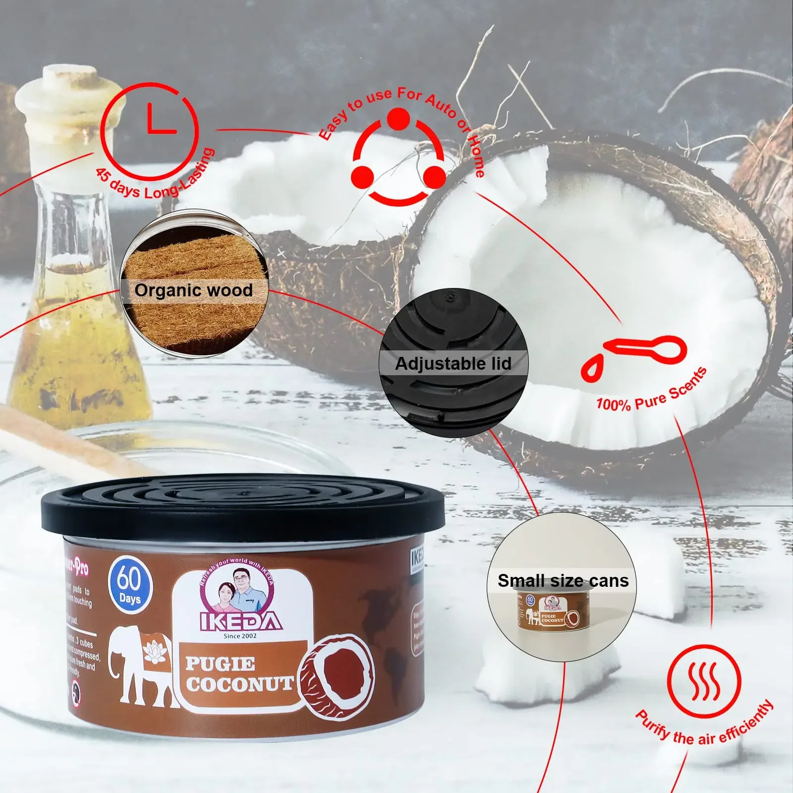 

Автомобильный освежитель воздуха: аромат кокоса | ароматизатор автомобиля | Необходимый дезодорант | долговечный | аромат | для домашних шкафов