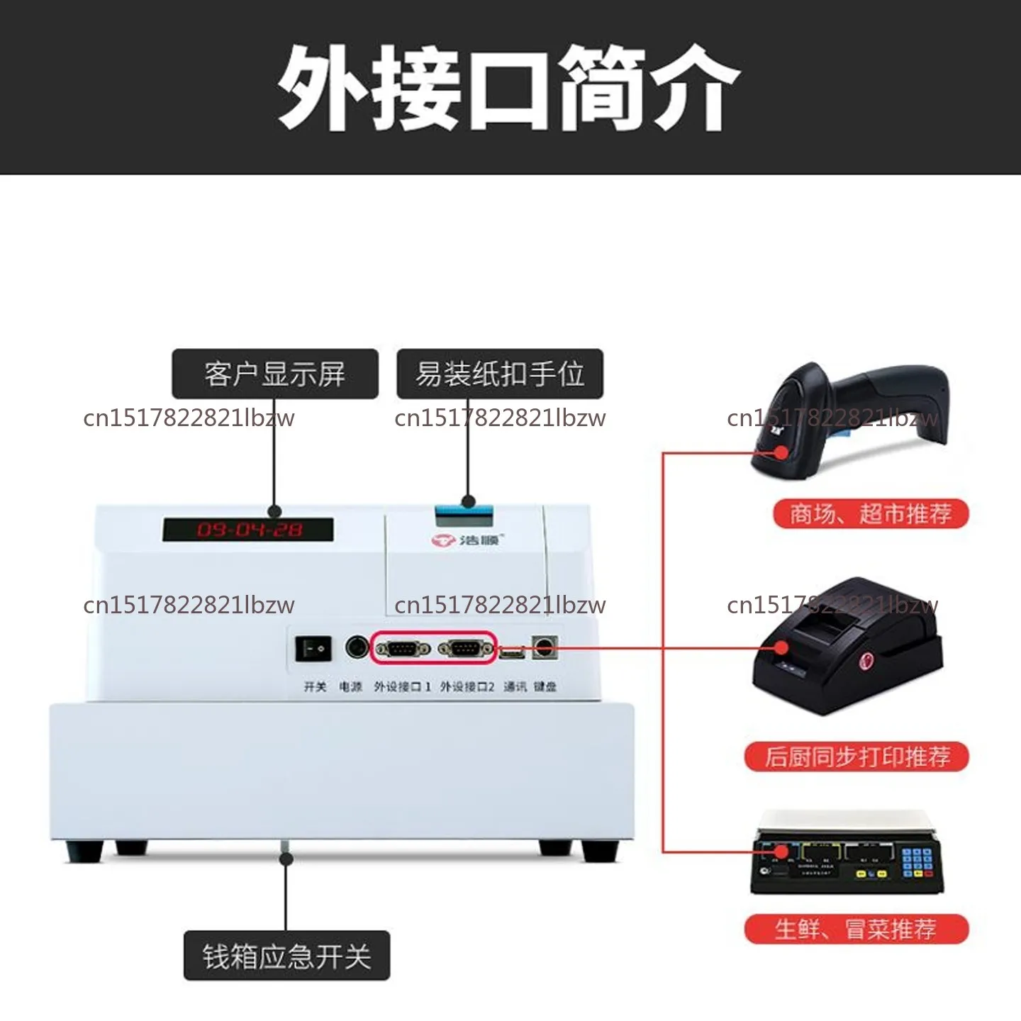 Retail and fresh food integrated convenience store cashier system catering back kitchen cashier front desk