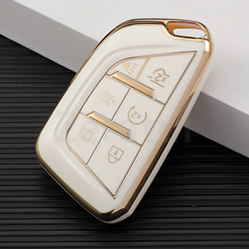For Cadillac Escalade CT4 CT4-V CT5 XTS CT6 C8 for GMC Yukon 2021 2022 6 Buttons TPU Car Key Fob Cover Case Shell Accessories view 3