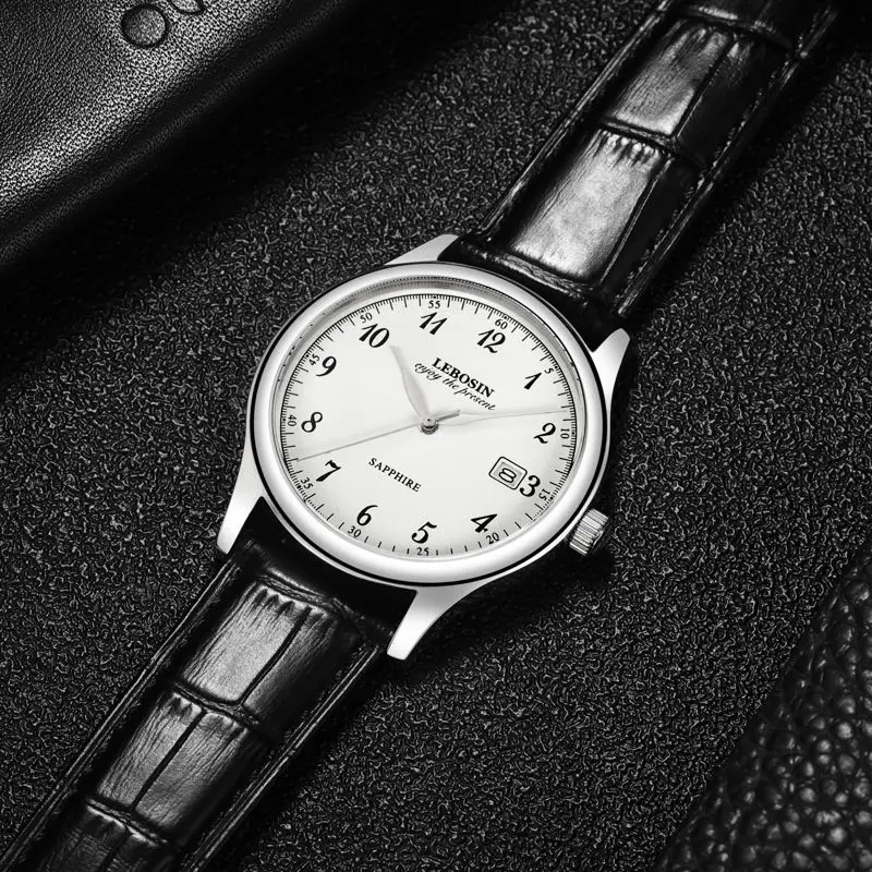 New Swiss luxury quartz watch simple fashion handsome men's watch retro real cowhide belt waterproof watch luxury birthday gift