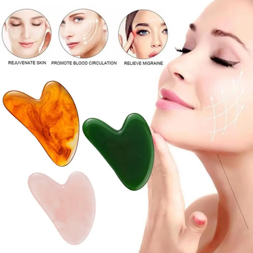

Массажная доска Гуа Ша в форме сердца для лица, массажный инструмент, подбородок, подтяжка носа, укрепляющая скребковая доска, массаж, уход за лицом, здоровье кожи