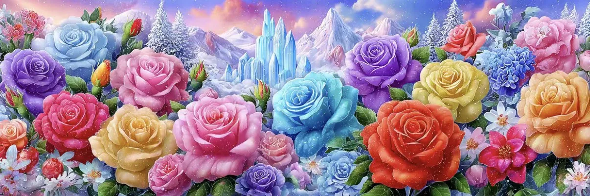 

14CT 11CT 250x80cm Pre-Printed Cross Stitch DIY Embroidery Set Handicraft Floss Needle Crafts Large Size Iceberg Rose
