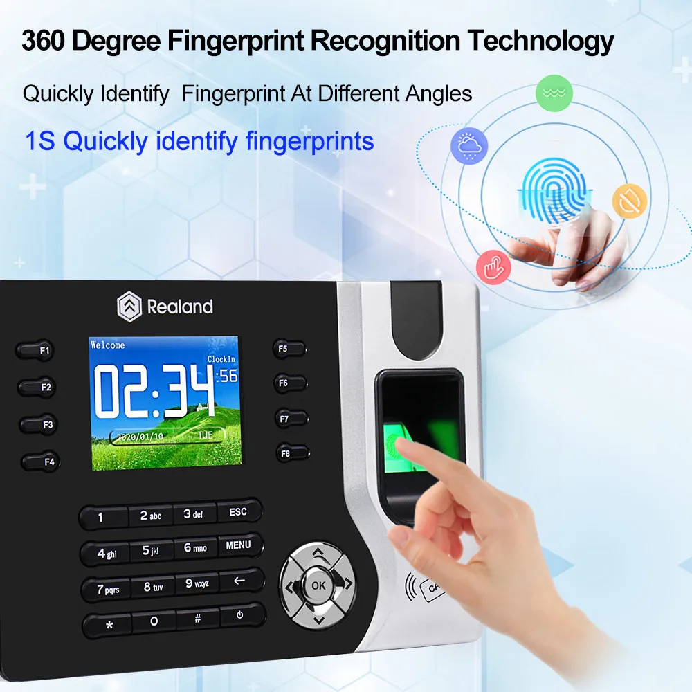 Yitoo Verbeterde Biometrische Tcp/Ip Vingerafdruk Tijdregistratie Machine Rfid Werknemer Check-In Recorder Usb Voor Office Gratis Software