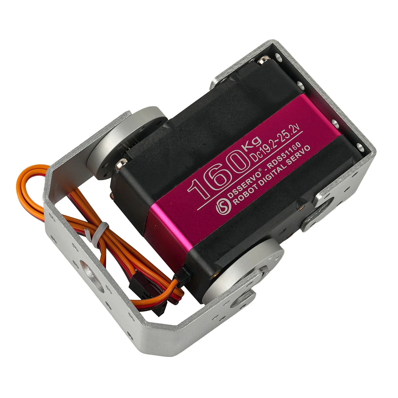 RDS51160 160 kg digitales Servo, 24 V, hohes Drehmoment, Doppelachse, 180/270 °   IP66 wasserdicht mit U-Halterung für RC Robot Car Heavy Duty