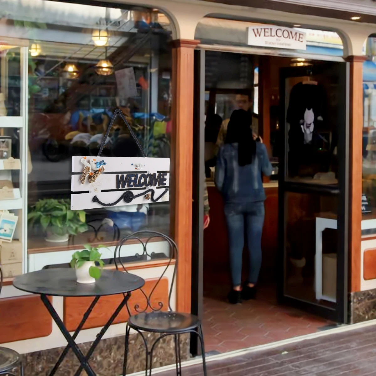 

Nautical Hanging Vintage Wall Decor Beach Style Welcome Doorplate H Hanging Sign made Craft High Quality Bright Color