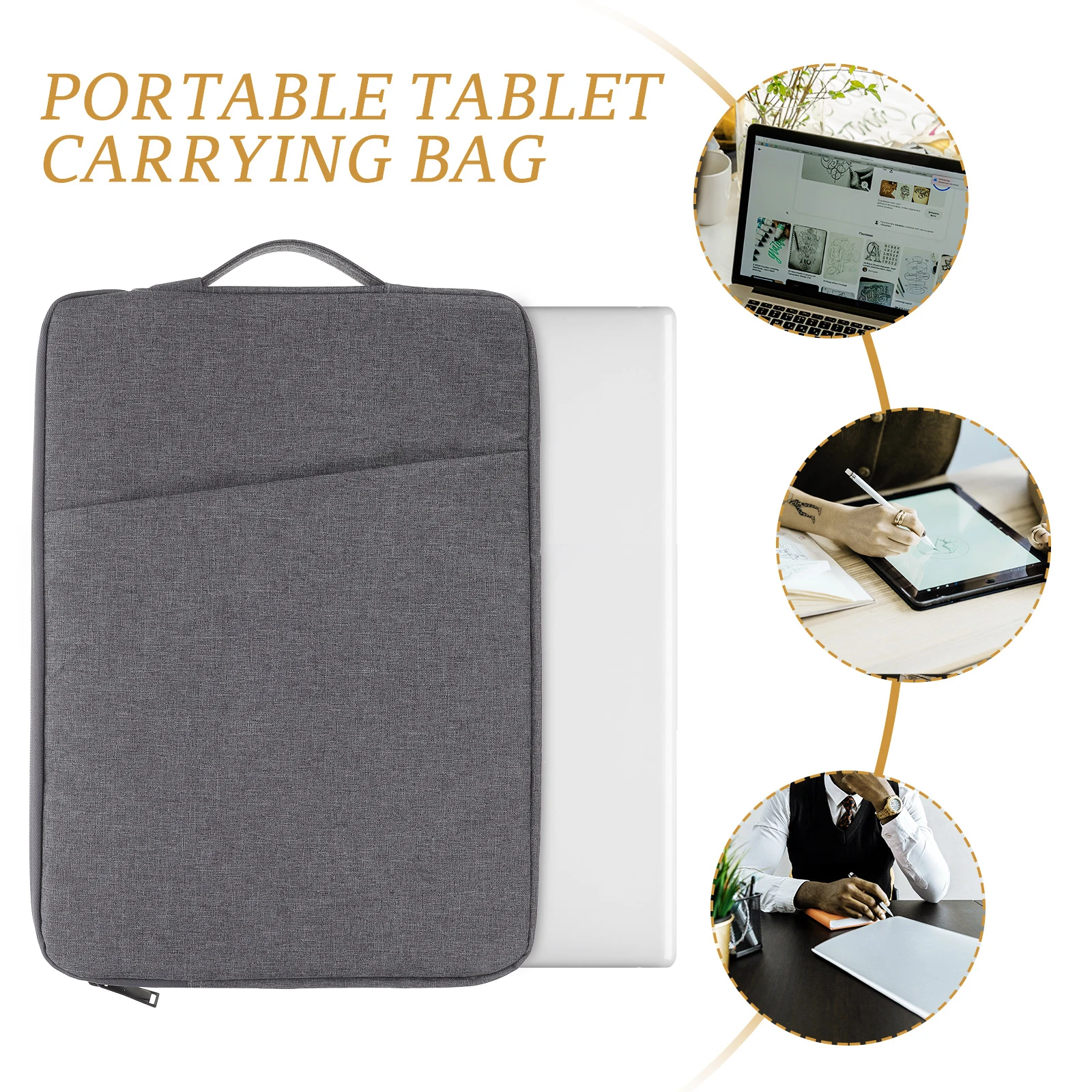 

Laptop Bag Premium Polyester Durable Laptop Sleeve Case Zipper Handle Business Travel Tablet Carrying Pouch Storage Protective