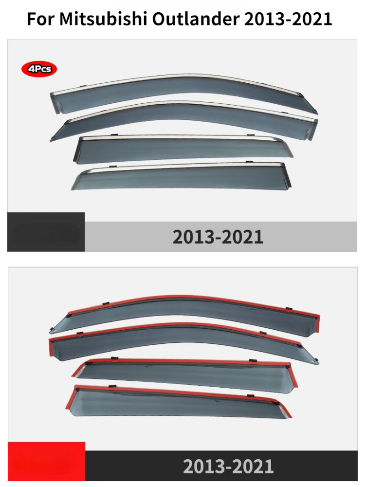 Window visor For Mitsubishi Outlander 2013-2023 SUN VISOR Accessories Deflectors Visors Rain Guard Door Vent Shades Ventvisor