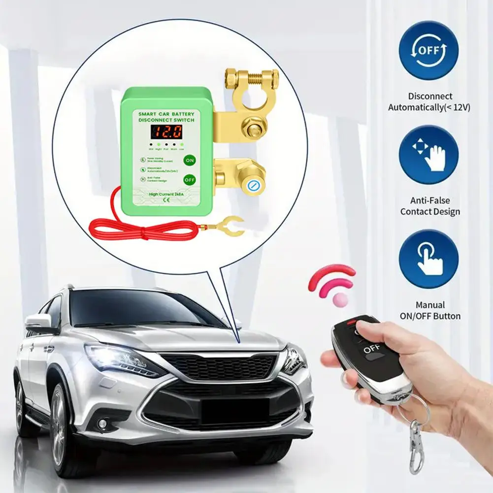 240A Kill Switch 12V Afstandsbediening Batterij Disconnect Switch Met Led Voltage Display Automatische Power Shut Off Schakelaar Voor auto