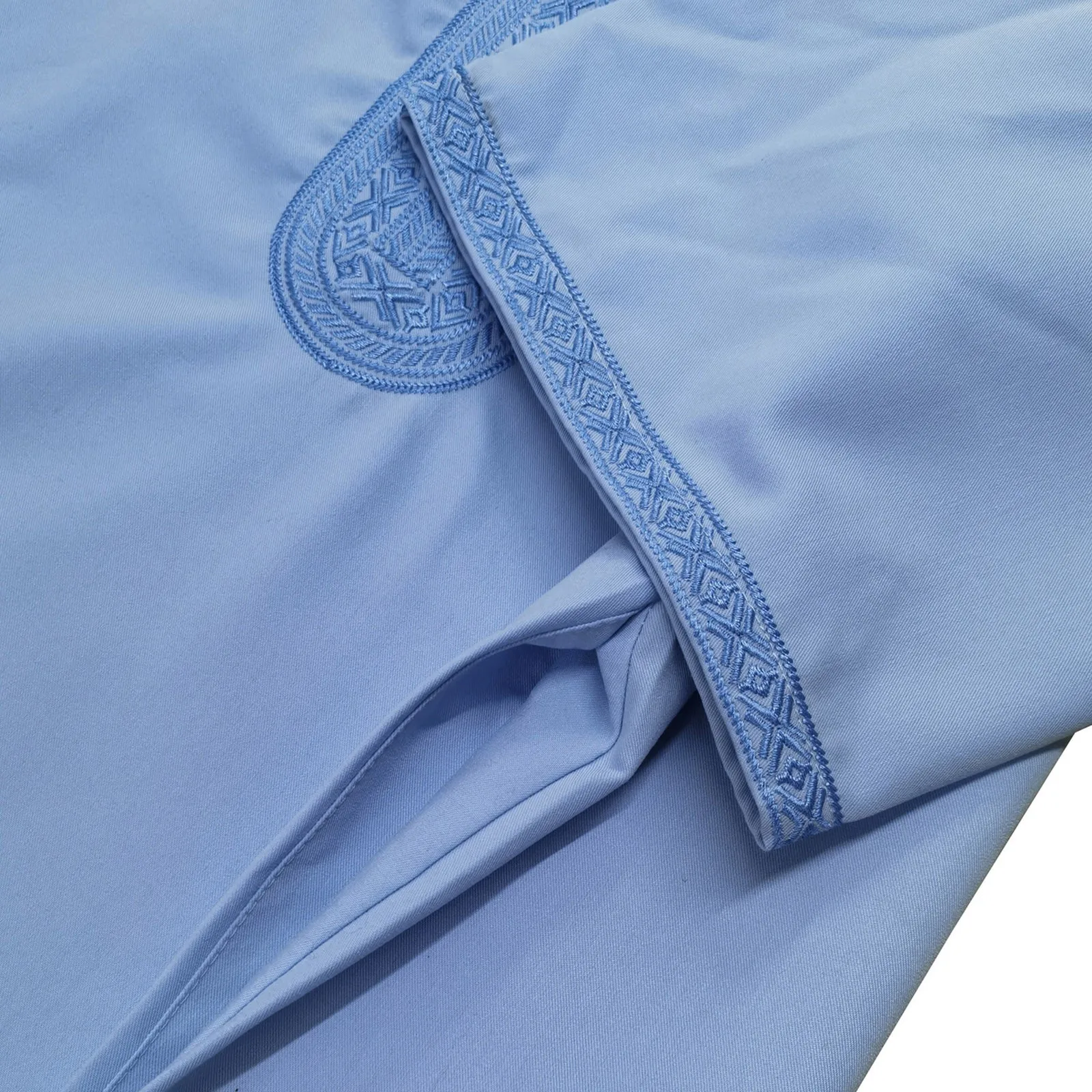 Muslimischen Lose Robe Für Männer Trendy Gestickte Robe Muslimischen Arabischen Hui Einfarbig Band Robe Dubai Reise Robe Camisa Masculina