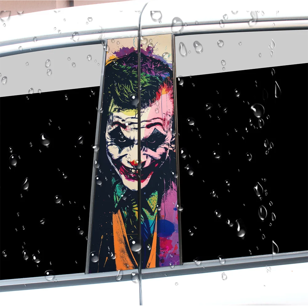 Graffiti Joker Car Stickers B-pillar Vinyl Decal Waterproof Auto Center Pillar Sticker Cover Scratches Vehicle Decor Accessories