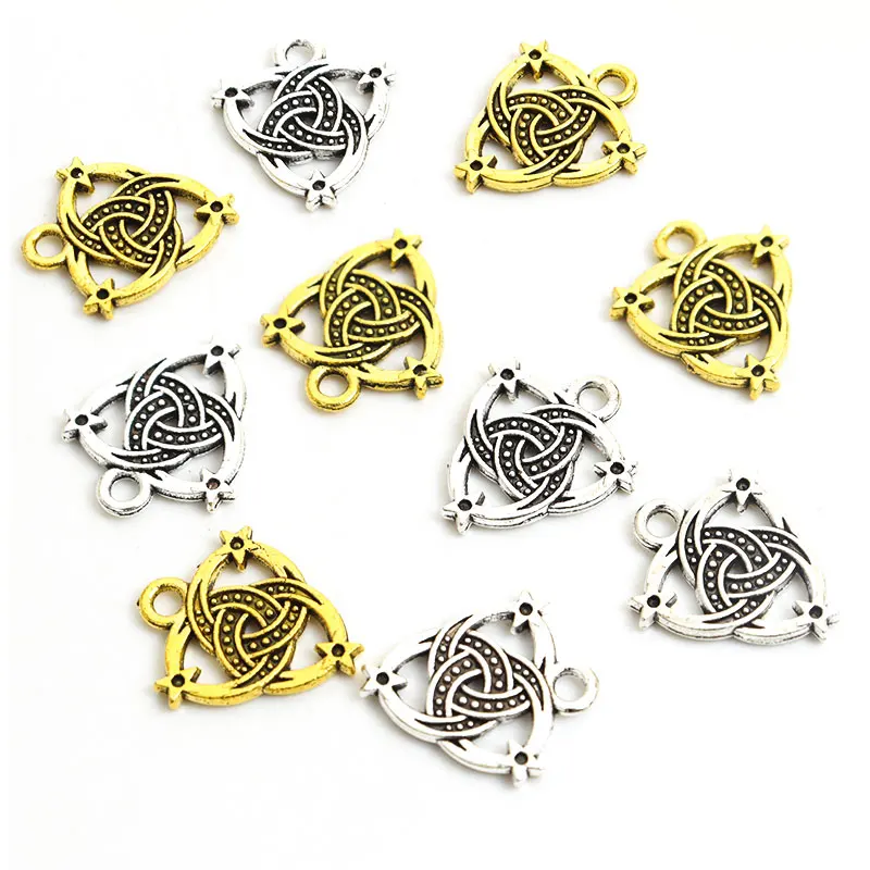 20pcs Triskel Wicca Alloy Charms Celtic Knot Amulet Triquetra Earrings Pendant Celtics Symbol Jewelry For Making DIY Crafts Gift