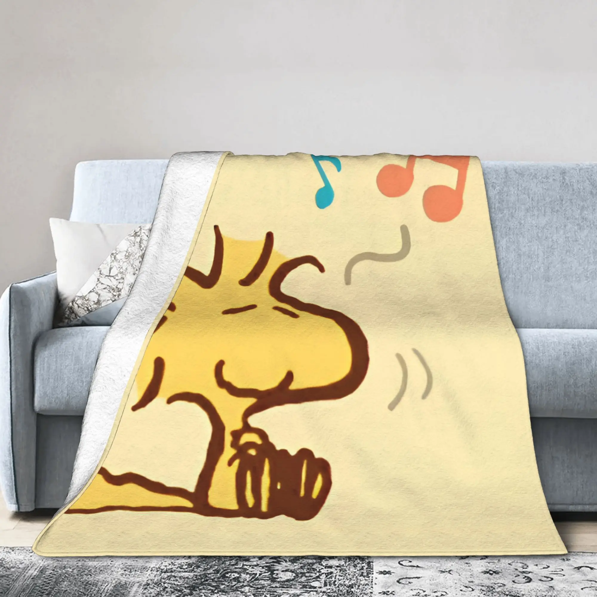 Cute Woodstocks S-Snoopys Blanket Cover   Flannel Throw Blanket Summer Air Conditioning Portable Soft Warm Bedspreads