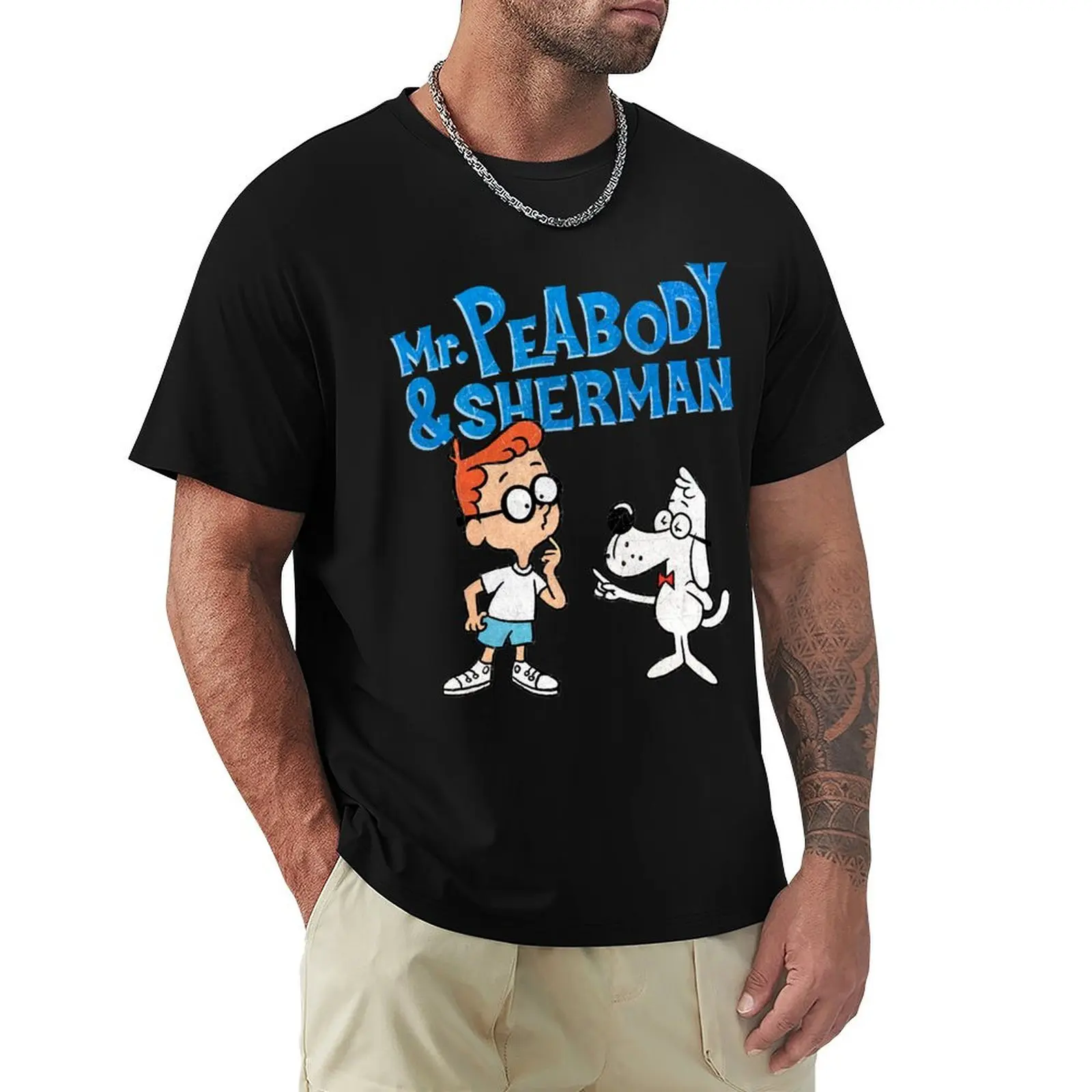 Camiseta con logotipo de Mr. Peabody y Sherman de Tribute to Jay Ward Cartoons, camiseta deportiva ligera para correr