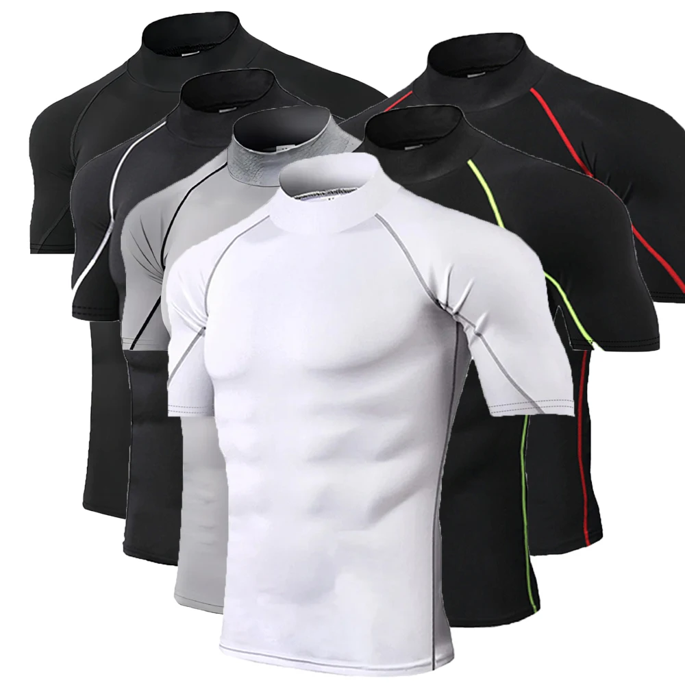 

Compression T Shirt Men Bodybuilding Sportswear Short Sleeve Quick Dry Workout Shirts Sport Tops Tee Gym Running T-shirt Men