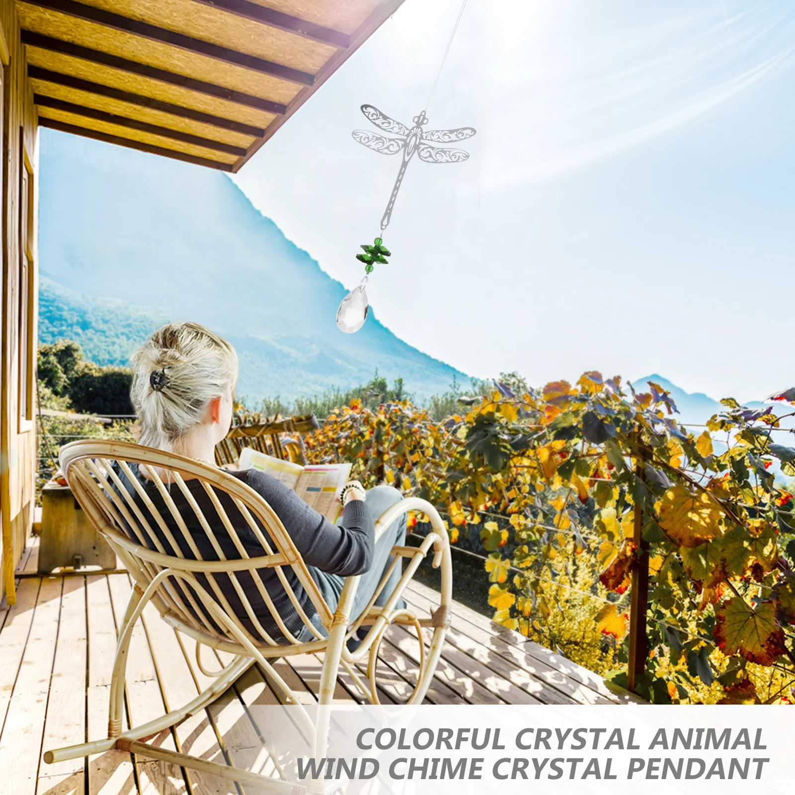 

Colored Crystal Animal Wind Chime Crystal Ball Hanging Pendant Decorative Home Room Ornament Ball Hanging