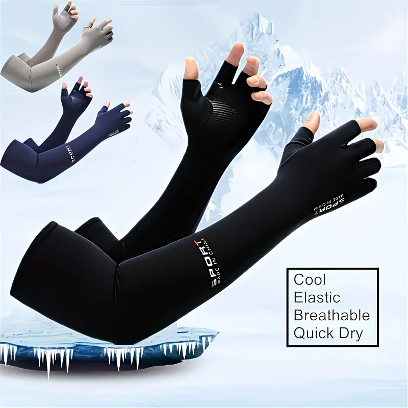 Arm Sleeves UV Cooling Protective Sleeve with Thumb Hole Arms Cover Outdoor Fitness for Women and Men Tattoo Cover Up Sleeve