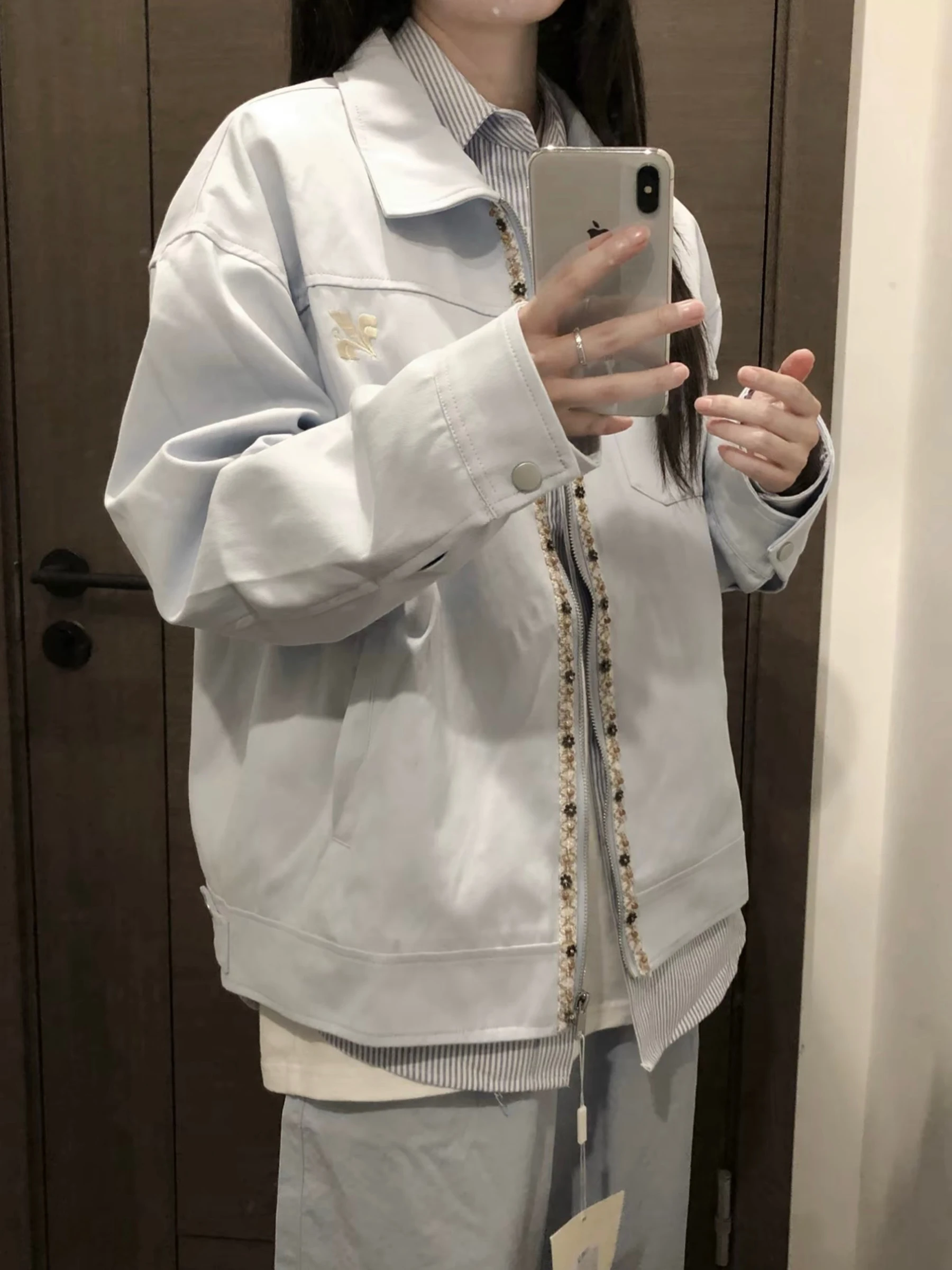 

Женские осенние фиолетовые бомберы из шерсти с узором «рыбья кость», двусторонние, с клапанами, с эффектом флокирования, со стразами, шелковистые, с вышивкой, для танцев