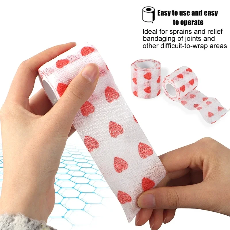 Enveloppements de bande athlétique pour le sport, bandage pour tatouage, articulations des doigts, animal de compagnie du genou, enveloppes auto-adhésives imprimées, 2,5 cm-10 cm
