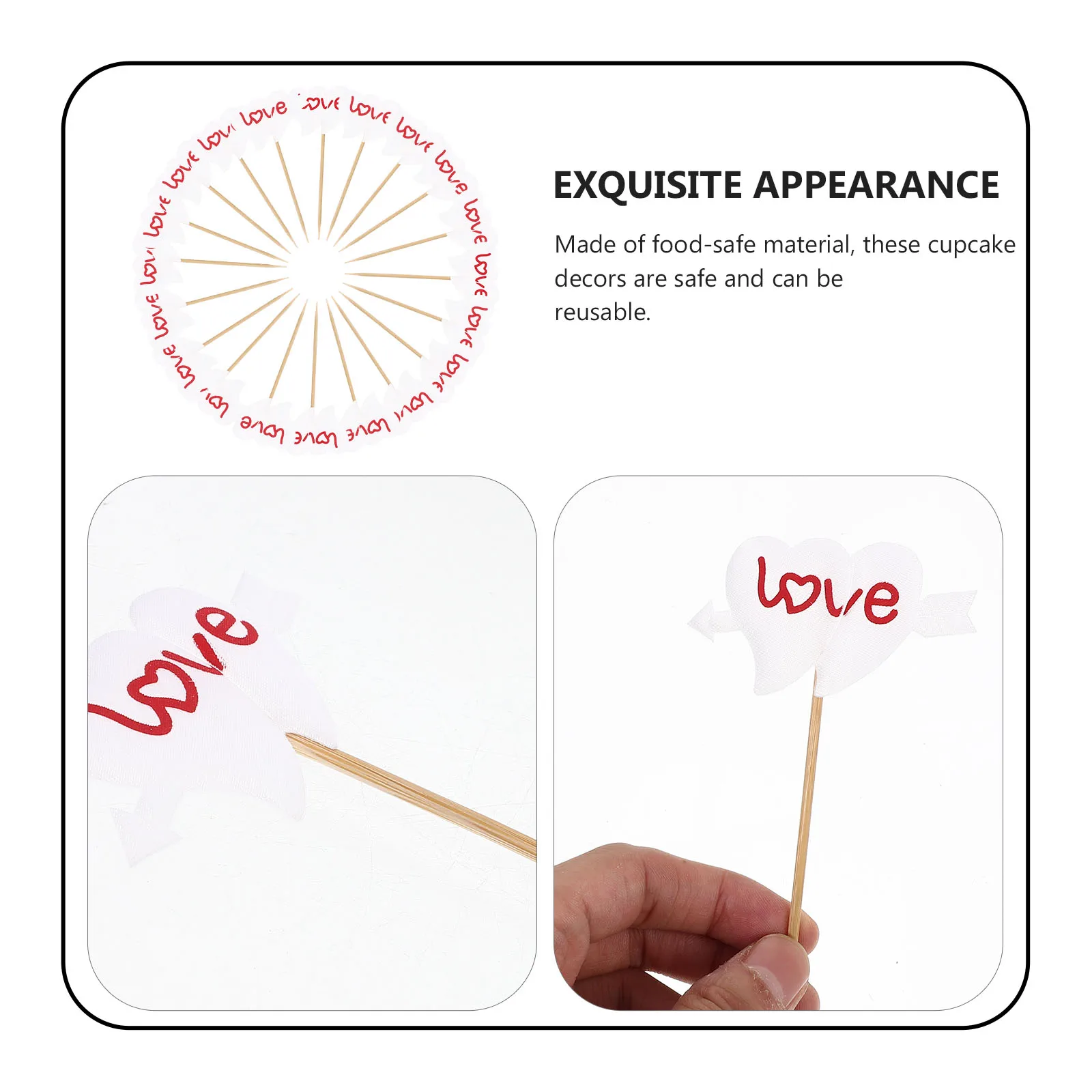 

20 Pcs Cake Decorating Add- Valentine's Day Topper Cupcake Picks Decoration Theme Decorations Toppers