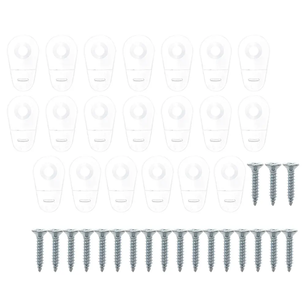 100 Pcs Retainer Glass Wardrobe Clamp Mirror Mounting Clips Suite Abs Holder Kit