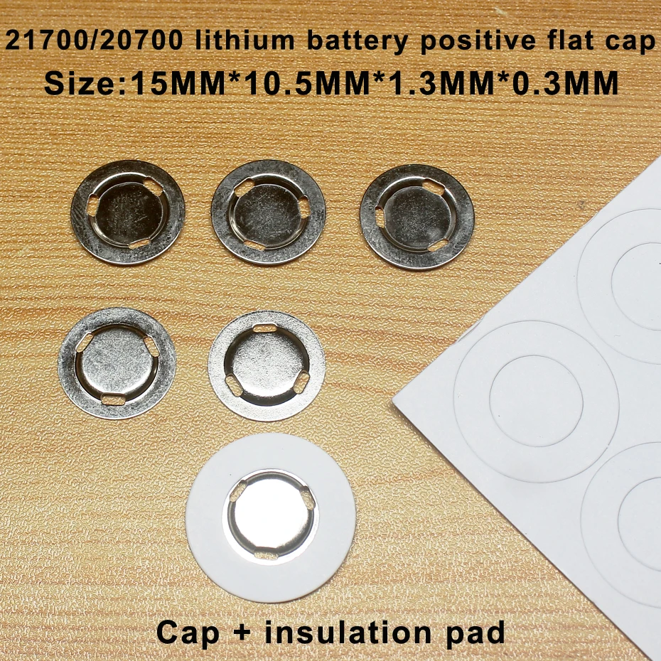 100pcs/lot 21700 Lithium battery can spot welding positive flat head cap Tip cap battery insulation pad spacer accessories
