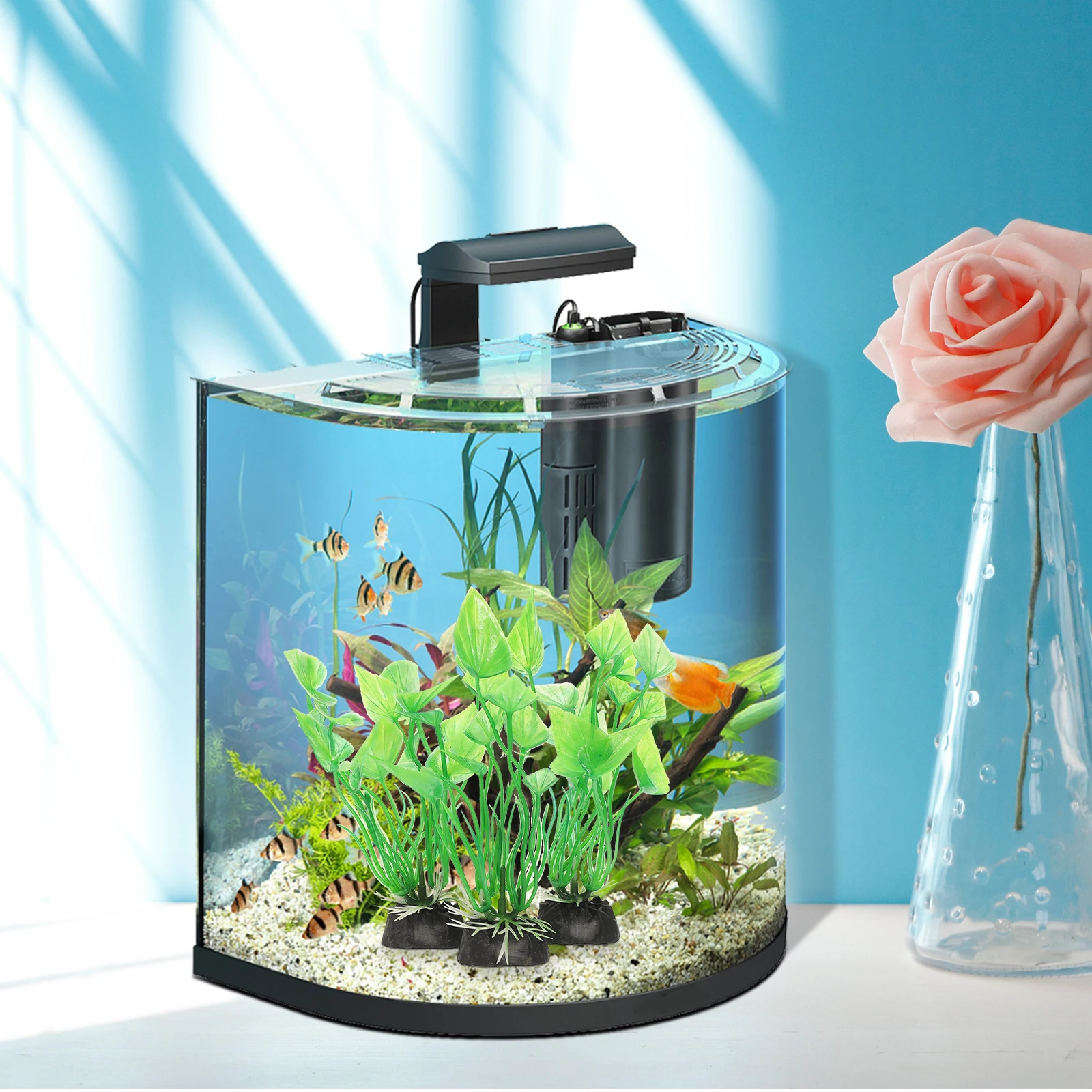 

20pcs Water Grass Decorative Faux Plants For Fish Tank Aquarium Landscaping Artificial Aquatic Plants Fake Plant Supplies Pet