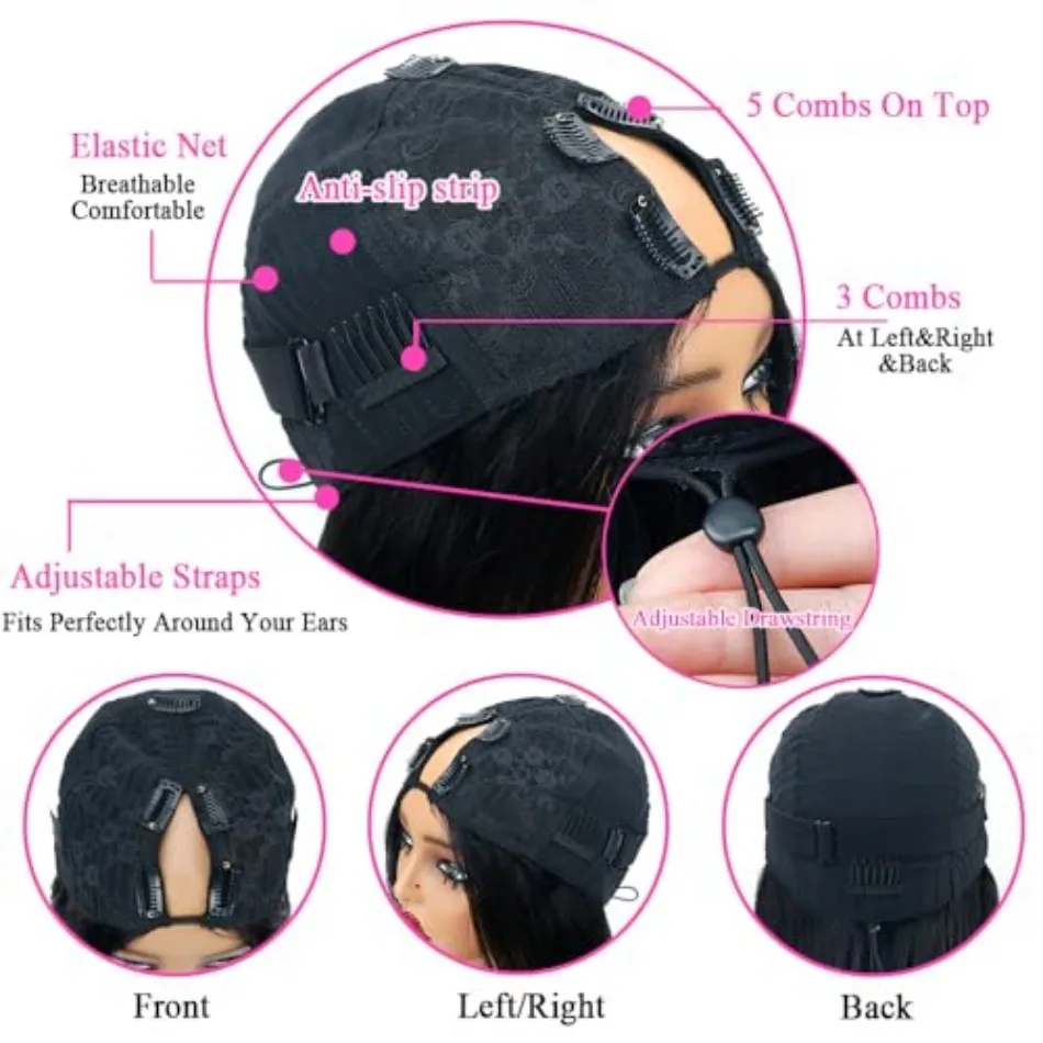 220 Dichte V-Teil Perücke gerade lange Perücke Echthaar 30 Zoll Upgrade Upart Perücken für Frauen 100 % Echthaar Kopf Clip in halber Perücke