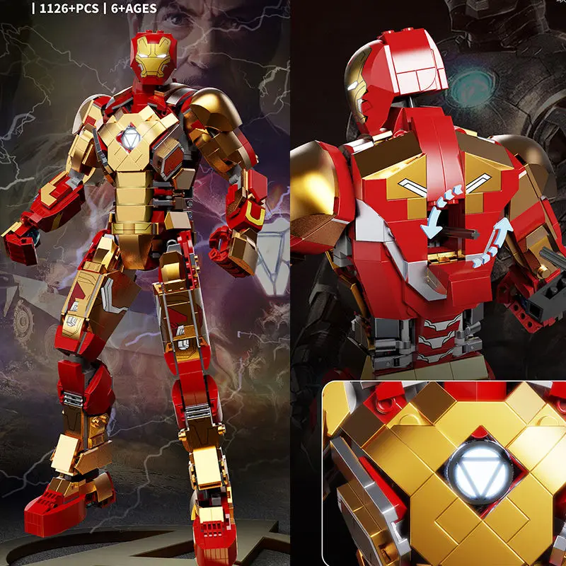 Nowy Marvel Avengers Iron Man minifigurki Mecha zmontowane klocki zabawki kreatywne zabawki edukacyjne ozdoby dla lalek prezenty