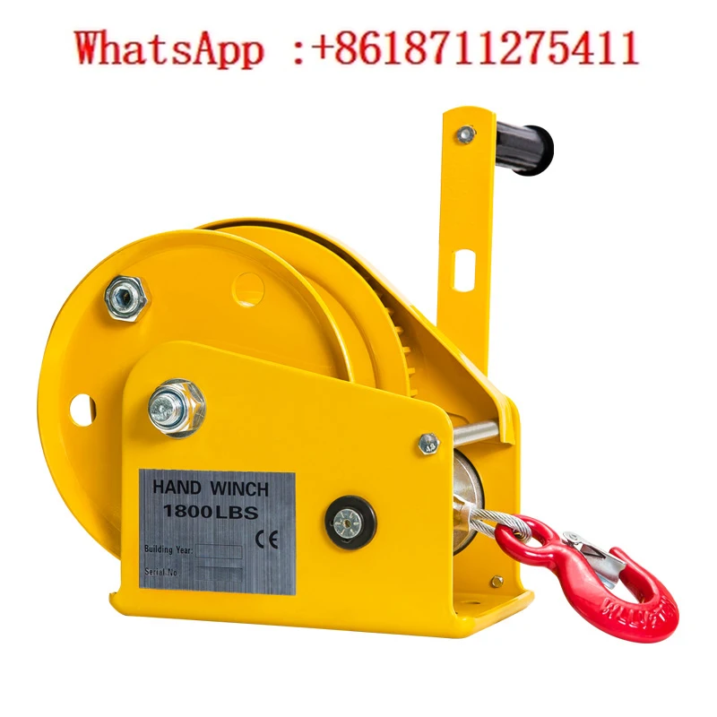 

Hand winch hoist with automatic brake tractor