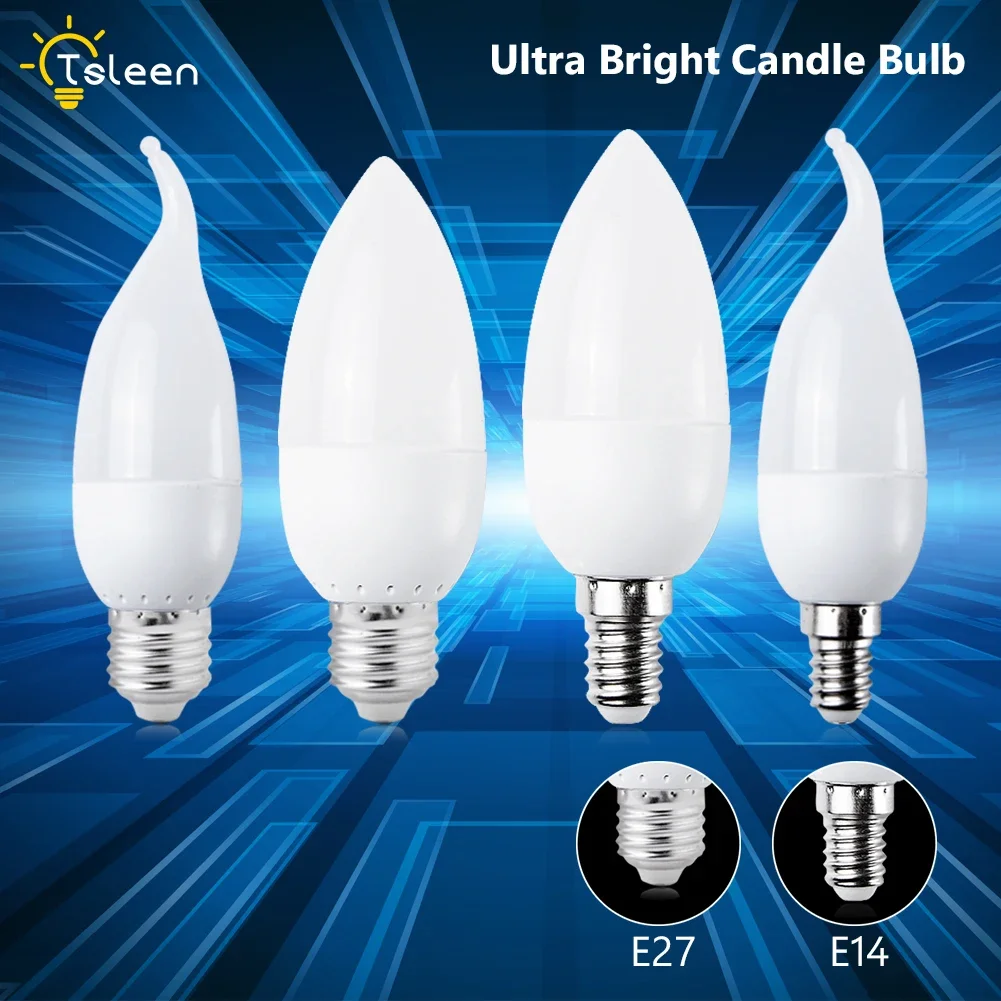 E27 E14 220V 3W LED Spotlight Candle Bulb for Chandelier Energy Saving Lamp