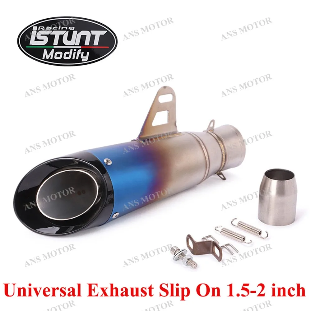 

51mm Slip On Motorcycle Universal Exhaust Modified Escape Muffler Pipe or Honda YZF R6 R3 R25 MT07 MT09 Z400 Z900 Z650 MT03