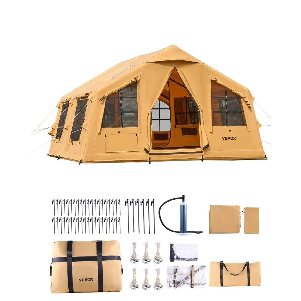 

Inflatable for camping Tent for 12 to 16 People Easy Setup Glamping Tent with Air Pump Outdoor Shelter