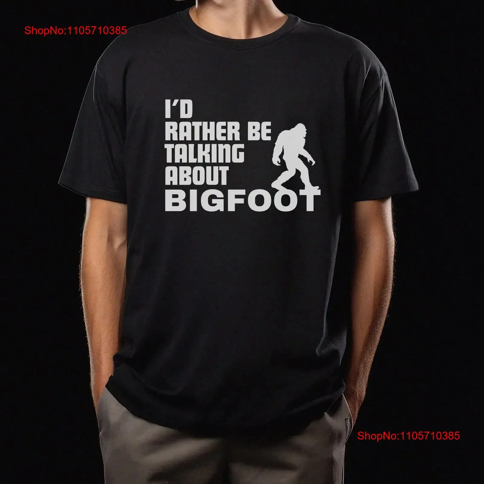 I'd Rather Be Talking About Bigfoot T shirt Cryptid Enthusiast Sasquatch Convention Wear vintage Washed graphic Stretched