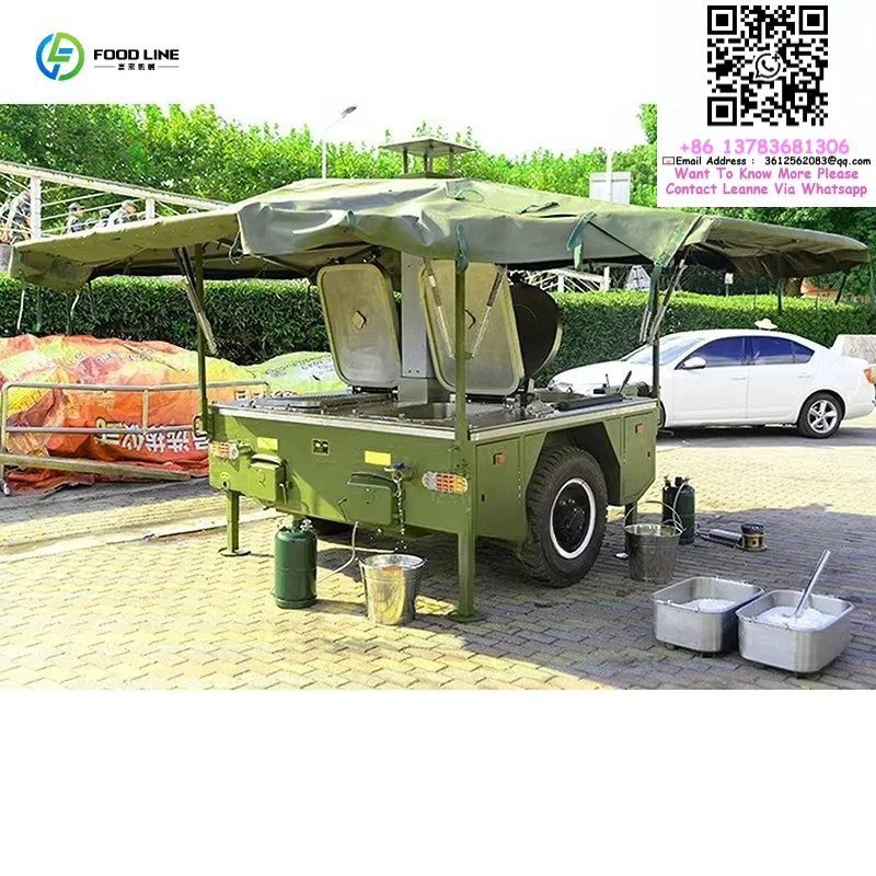 Customized Manufacturing Mobile  Field Kitchen Trailer Outdoor Kitchen Movable Cooking Trailer Mobile Kitchen
