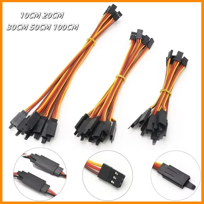 High-Quality Servo Extension Lead Wires With 60 Core Anti-Loose Technology - 10pcs Male To Female For Futaba Jr Rc - 30/50/100cm