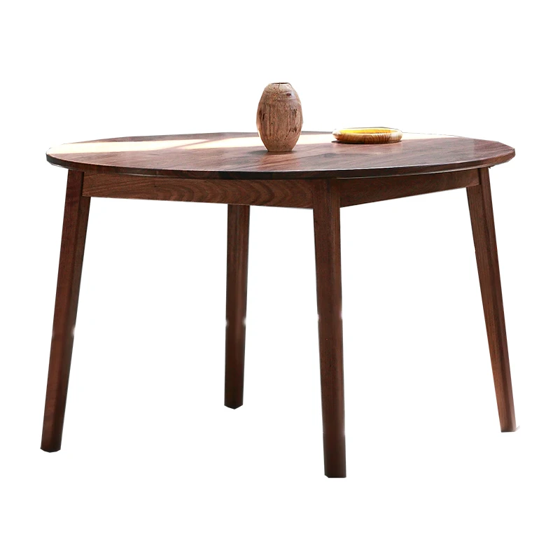 

Обеденный стол из черного ореха, круглый стол из массива дерева, бревенчатый простой литературный и современный